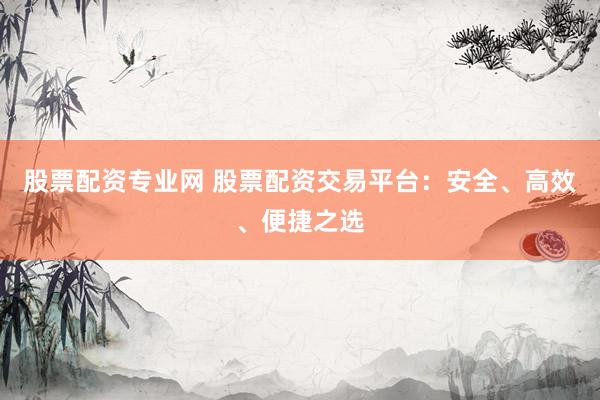 股票配资专业网 股票配资交易平台：安全、高效、便捷之选