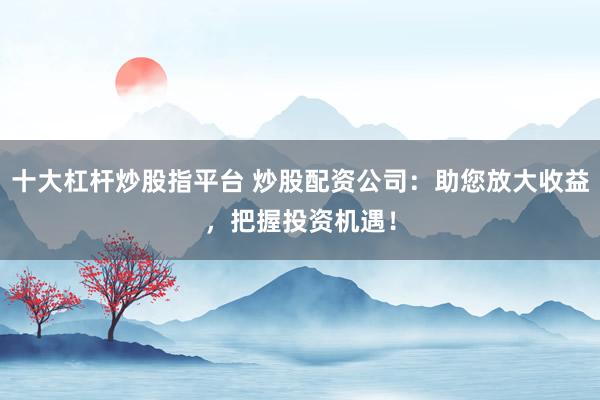 十大杠杆炒股指平台 炒股配资公司：助您放大收益，把握投资机遇！