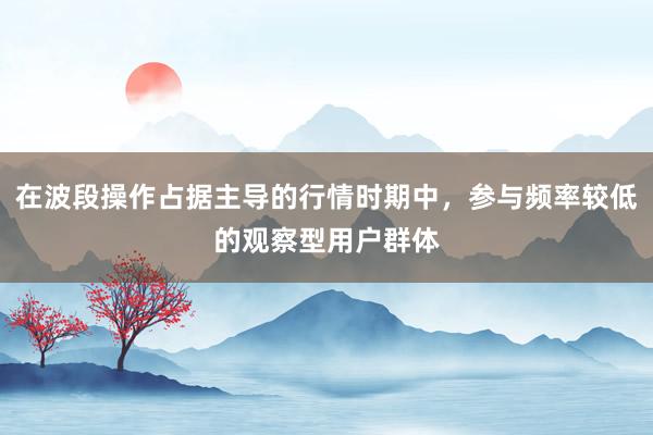 在波段操作占据主导的行情时期中，参与频率较低的观察型用户群体