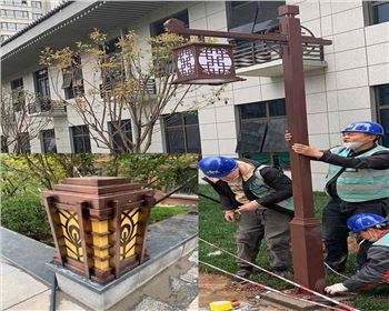 西安小區(qū)庭院燈、柱頭燈項(xiàng)目案例  陜西蘭光路燈廠產(chǎn)品